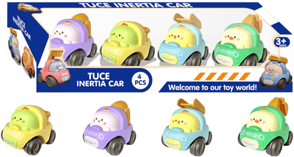 Bộ 4 xe chạy trớn hoạt hình đa màu dễ thương CY632268 C412