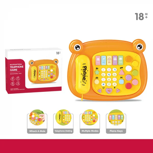 Điện thoại bàn chú ếch dễ thương kèm đèn nhạc vui nhộn CY627735 C412 (Cam)