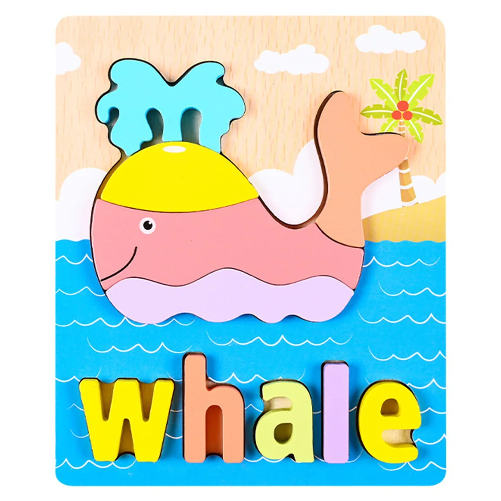 Miếng ghép gỗ hình con vật dễ thương kèm tên tiếng anh RFD638978 C412