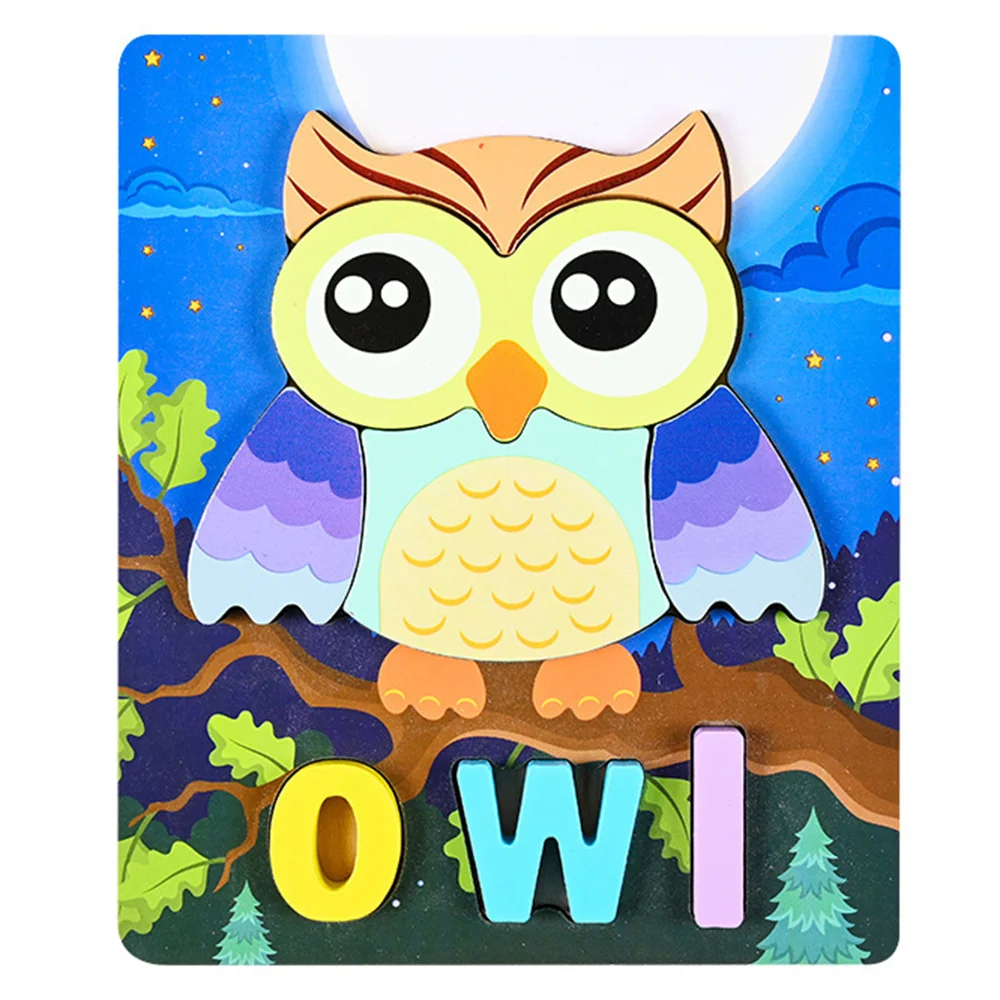 Miếng ghép gỗ hình con vật dễ thương kèm tên tiếng anh RFD638978 C412