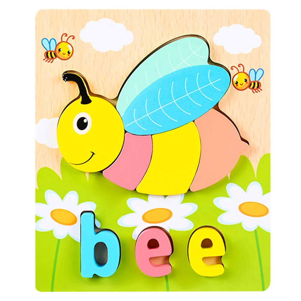 Miếng ghép gỗ hình con vật dễ thương kèm tên tiếng anh RFD638980 C412