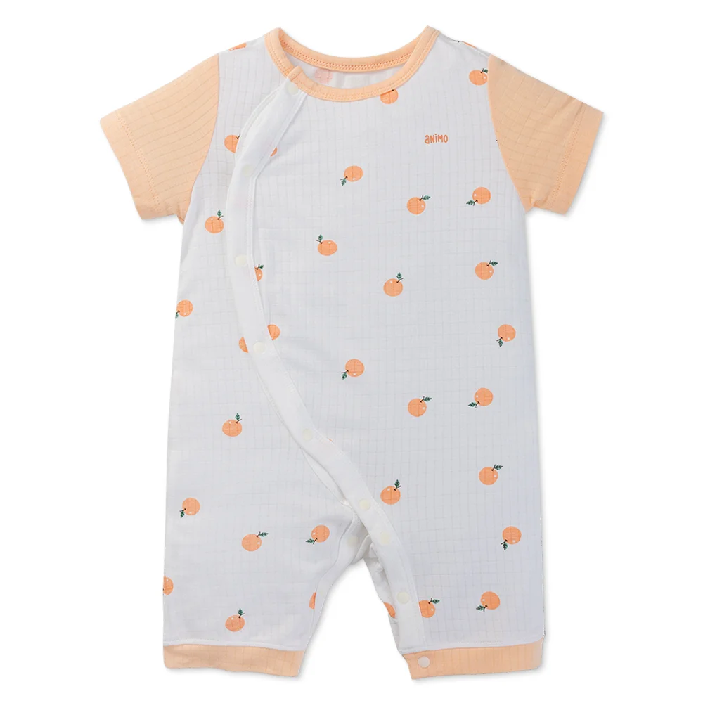 Set 2 bodysuit rayon chống muỗi đùi Animo VD0425035 (0-12M,Cam-trắng,TT06)