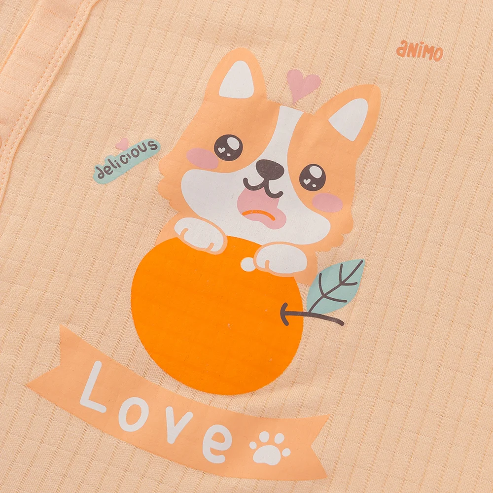 Set 2 bodysuit rayon chống muỗi đùi Animo VD0425035 (0-12M,Cam-trắng,TT06)