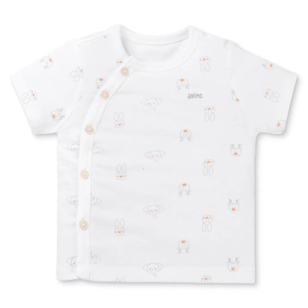 Bộ modal kháng khuẩn ngắn Animo HR VD0625010 (0-6M,Xám-trắng,NN06)