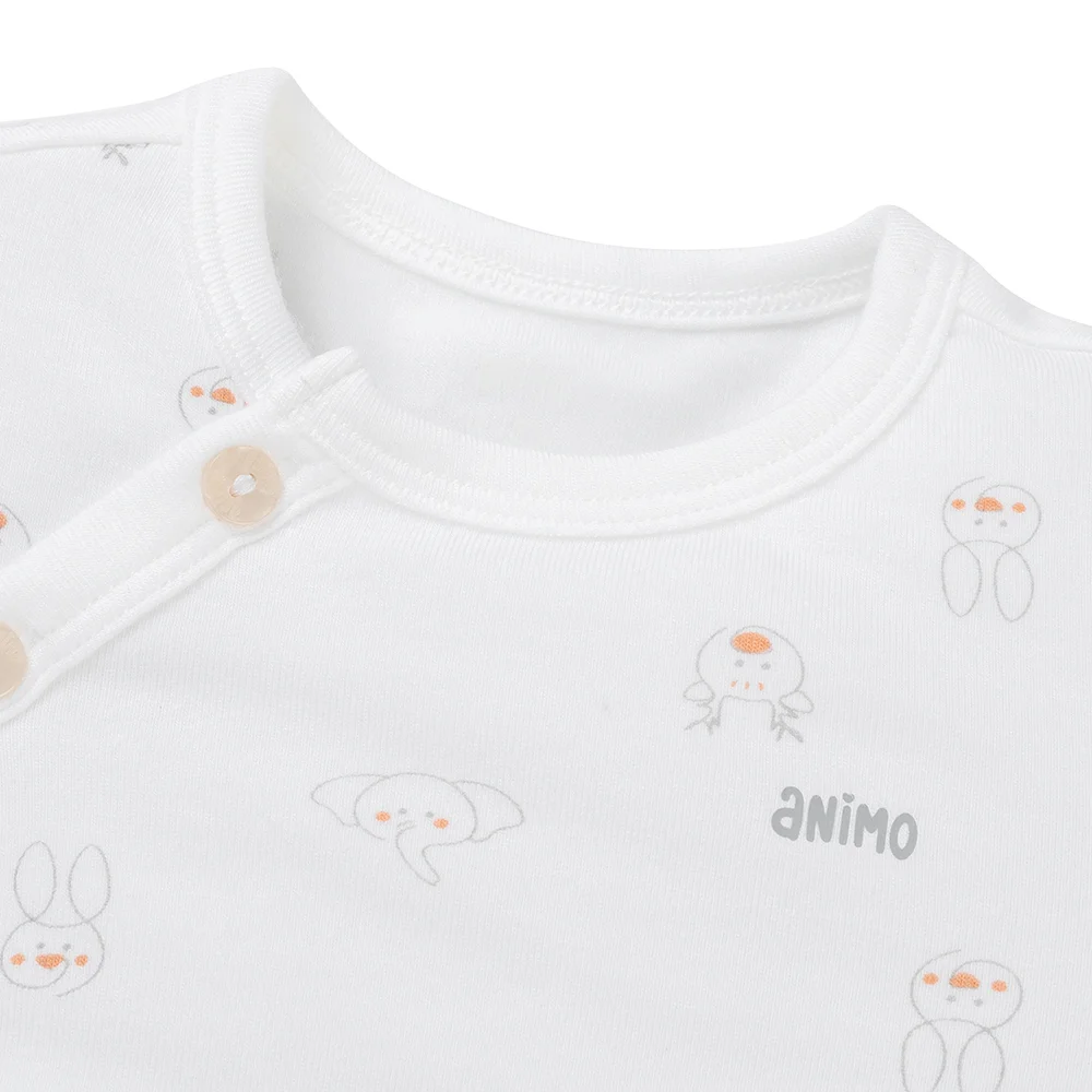 Bộ modal kháng khuẩn ngắn Animo HR VD0625010 (0-6M,Xám-trắng,NN06)