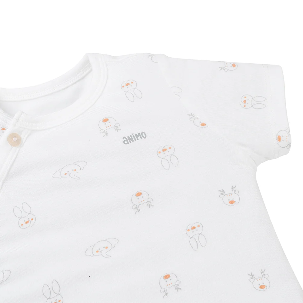 Bộ modal kháng khuẩn ngắn Animo HR VD0625010 (0-6M,Xám-trắng,NN06)