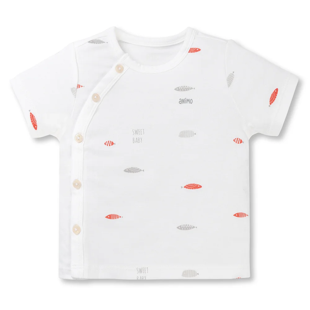 Bộ modal kháng khuẩn ngắn Animo HR VD0525062 (0-6M, Trắng)