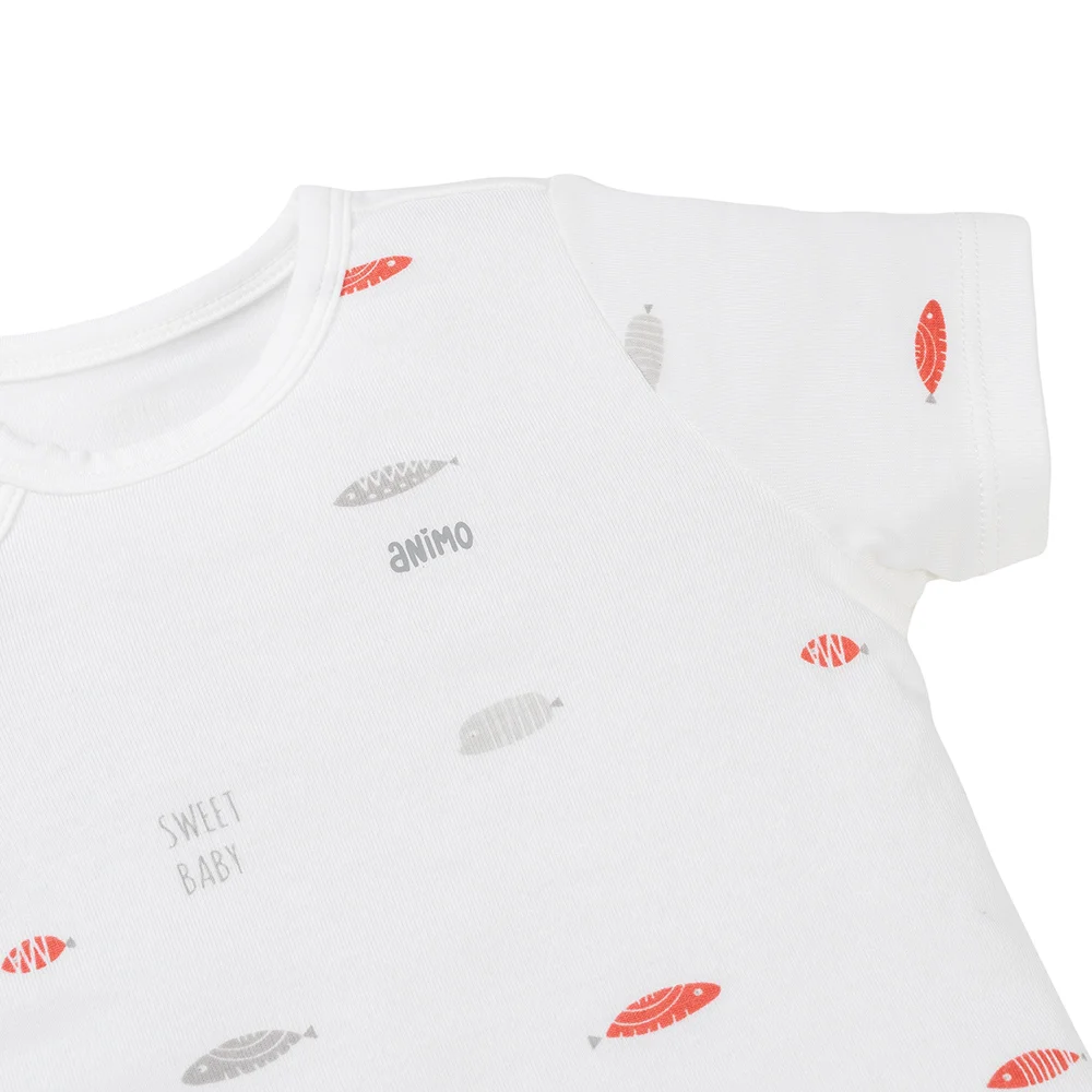 Bộ modal kháng khuẩn ngắn Animo HR VD0525062 (0-6M, Trắng)