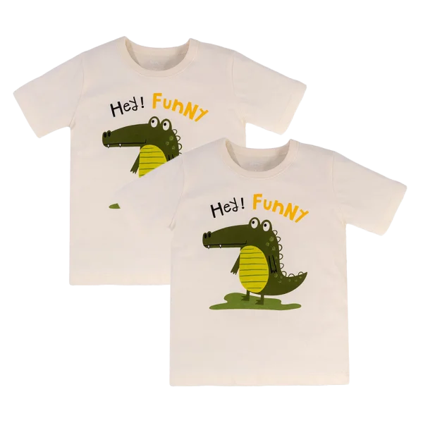 Combo 2 Áo bé trai tay ngắn Animo Easy HN0325064 (3Y,Kem,NN02)