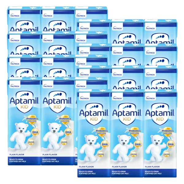 Combo 8 lốc Sữa dinh dưỡng pha sẵn Aptamil Kid 180ml, lốc 3 hộp (Từ 1 tuổi)