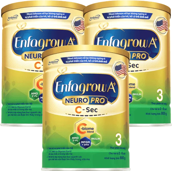 Combo 3 Sữa Enfagrow A+ NeuroPro 3 C-Sec 800g (2-6 tuổi)