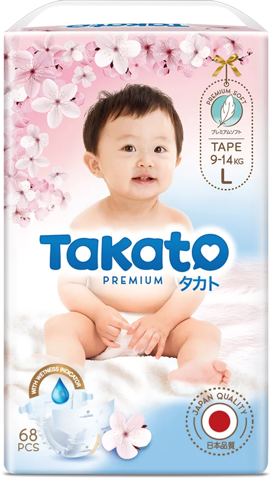 Tã dán Takato siêu mềm mại (L, 68 miếng)