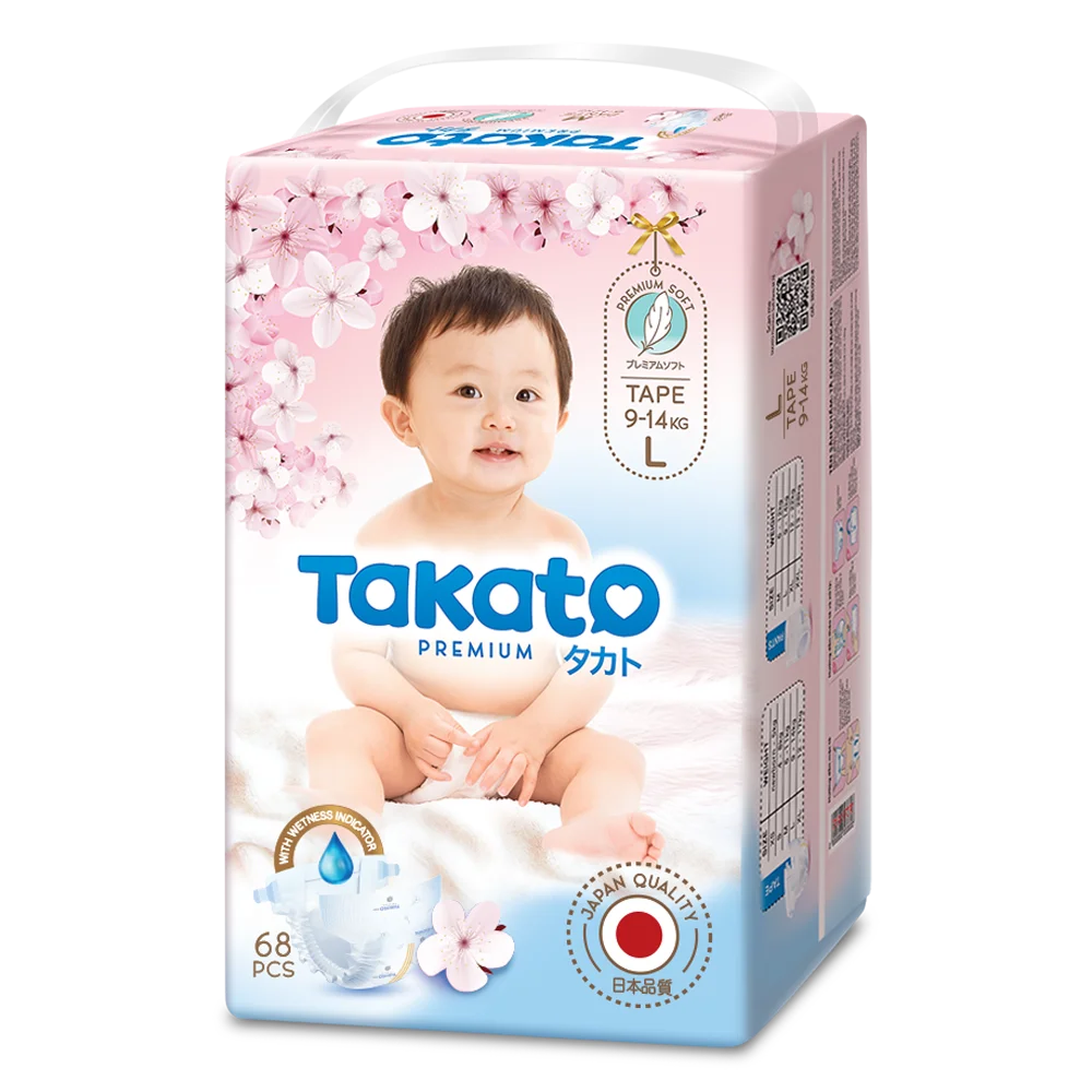 Tã dán Takato siêu mềm mại (L, 68 miếng)