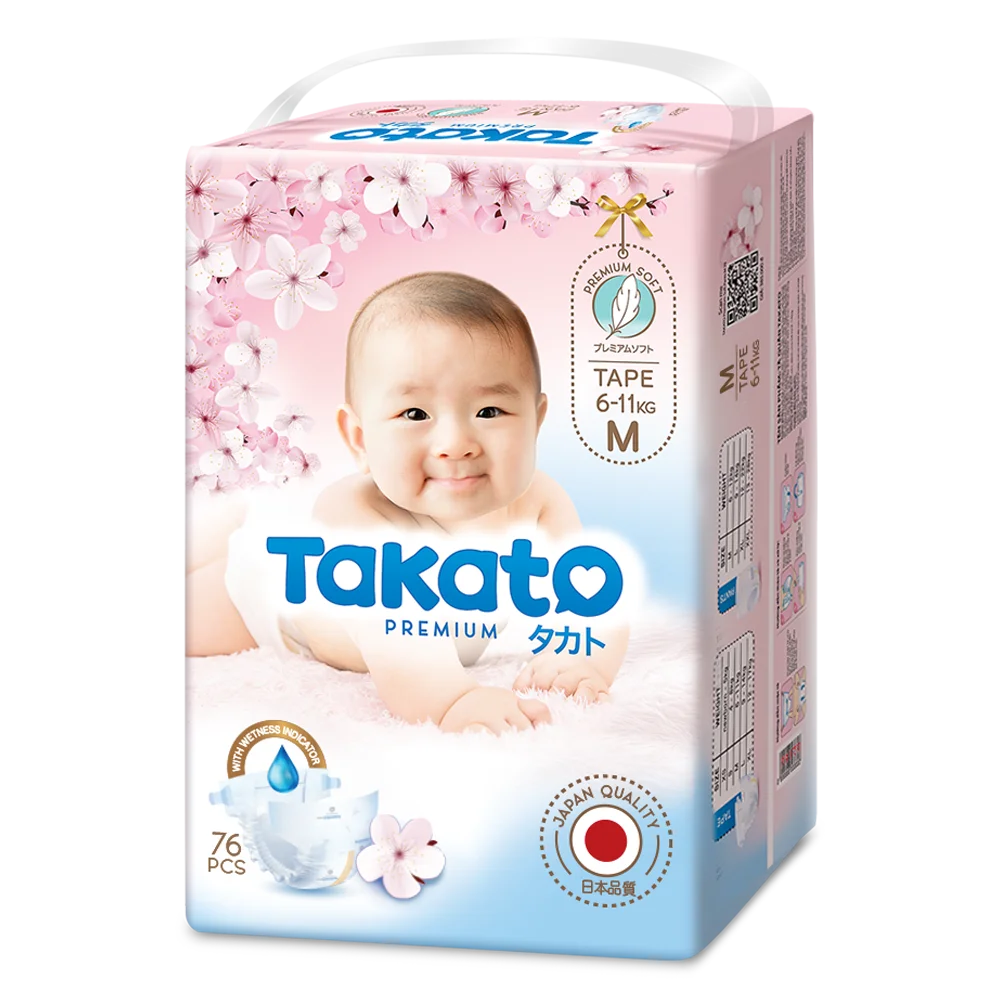 Tã dán Takato siêu mềm mại ( M, 76 miếng)