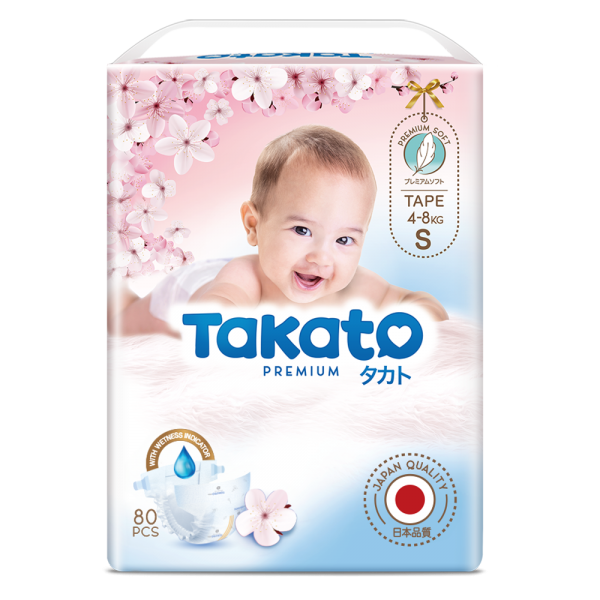 Tã dán Takato siêu mềm mại (S, 80 miếng)