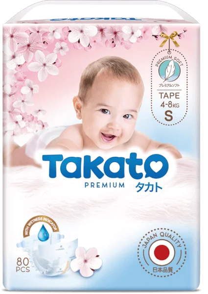 Tã dán Takato siêu mềm mại (S, 80 miếng)