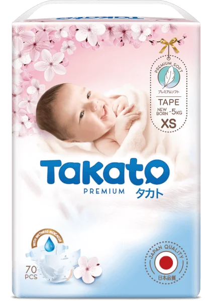 Tã dán Takato siêu mềm mại (NB, 70 miếng)