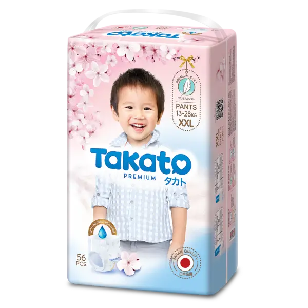 Combo 4 Tã quần Takato siêu mềm mại (XXL, 56 miếng)