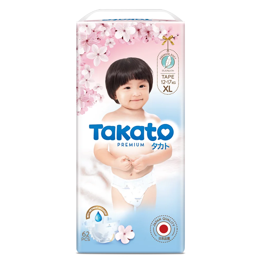 Tã dán Takato siêu mềm mại (XL, 62 miếng)