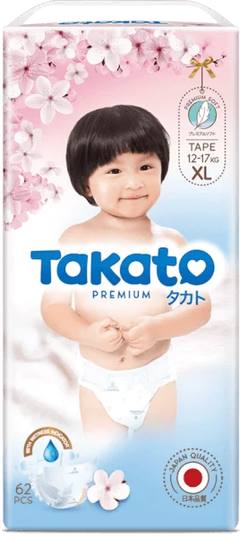 Tã dán Takato siêu mềm mại (XL, 62 miếng)