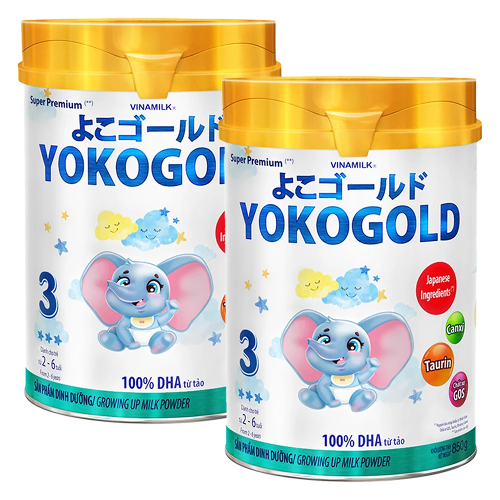 Combo 2 lon Sữa Vinamilk Yoko Gold 3 850g (2-6 tuổi)