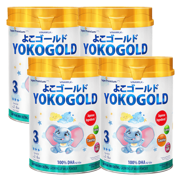 Combo 4 lon Sữa Vinamilk Yoko Gold 3 850g (2-6 tuổi)