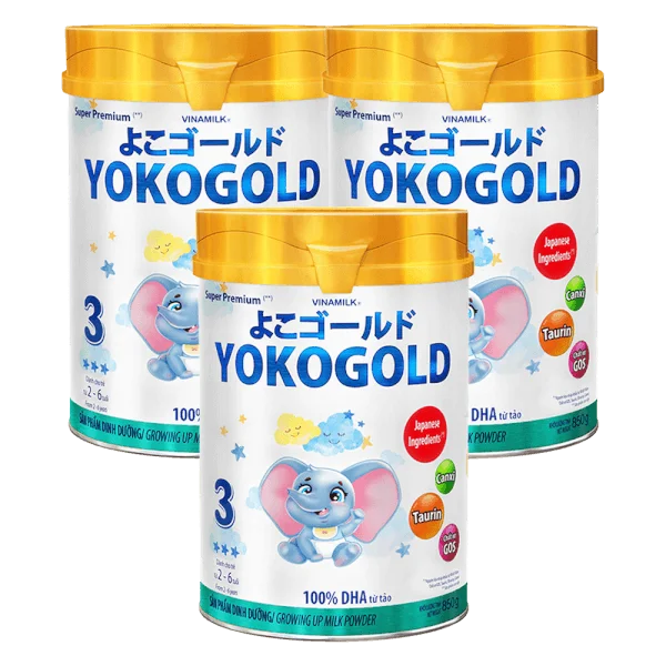 Combo 3 lon Sữa Vinamilk Yoko Gold 3 850g (2-6 tuổi)