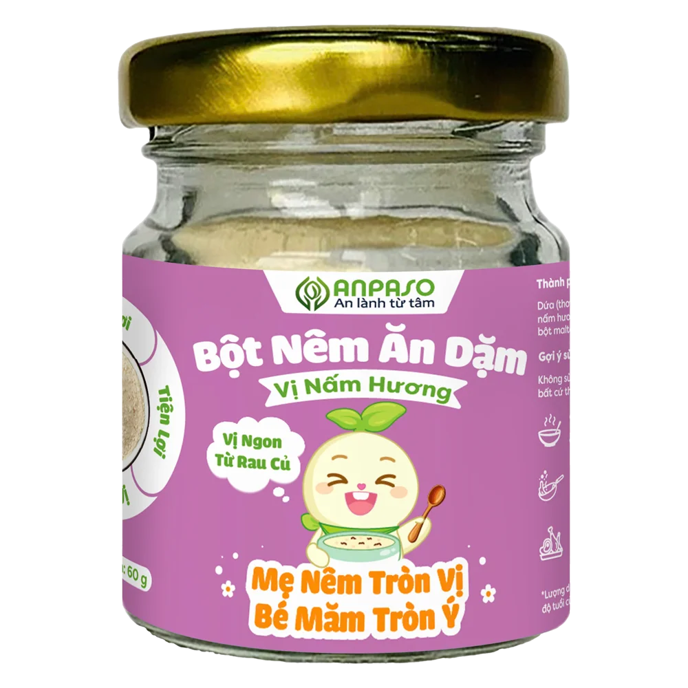 Bột nêm ăn dặm Anpaso vị nấm hương 60g