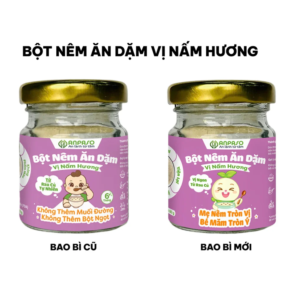 Bột nêm ăn dặm Anpaso vị nấm hương 60g