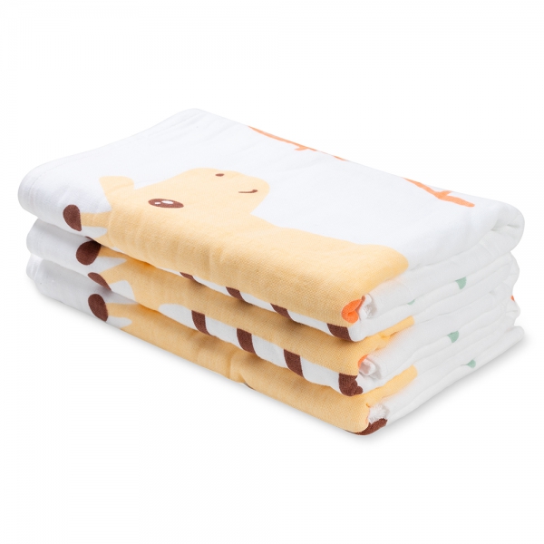 Khăn tắm trẻ em Cotton Hươu cao cổ Animo BM9T (60x120cm,Trắng-Giao hoạ tiết ngẫu nhiên)