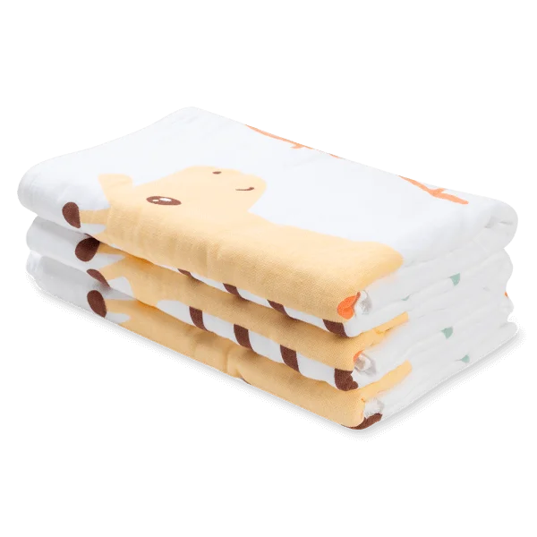 Khăn tắm trẻ em Cotton Hươu cao cổ Animo BM9T (60x120cm,Trắng-Giao hoạ tiết ngẫu nhiên)