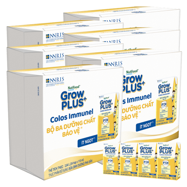 Combo 3 thùng sữa GrowPLUS+ Colos Immunel, 4x110ml, 36 lốc (3 thùng 12 lốc hoặc 6 thùng 6 lốc)