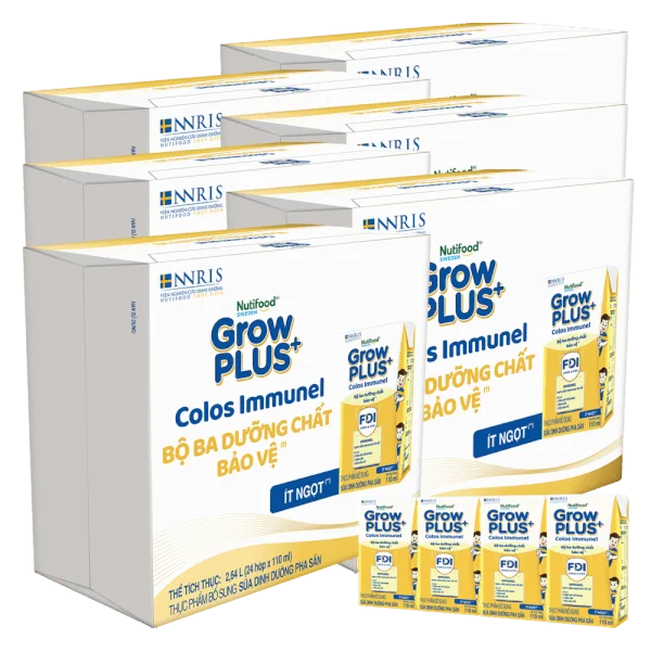 Combo 3 thùng sữa GrowPLUS+ Colos Immunel, 4x110ml, 36 lốc (3 thùng 12 lốc hoặc 6 thùng 6 lốc)