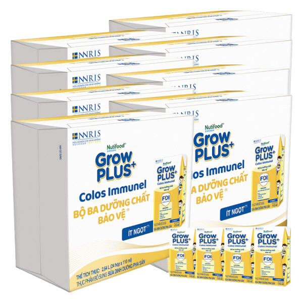 Combo 4 Thùng sữa GrowPLUS+ Colos Immunel, 4x110ml, 48 lốc (4 thùng 12 lốc hoặc 8 thùng 6 lốc)