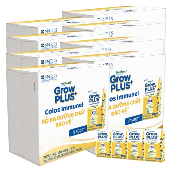 Combo 4 Thùng sữa GrowPLUS+ Colos Immunel, 4x110ml, 48 lốc (4 thùng 12 lốc hoặc 8 thùng 6 lốc)