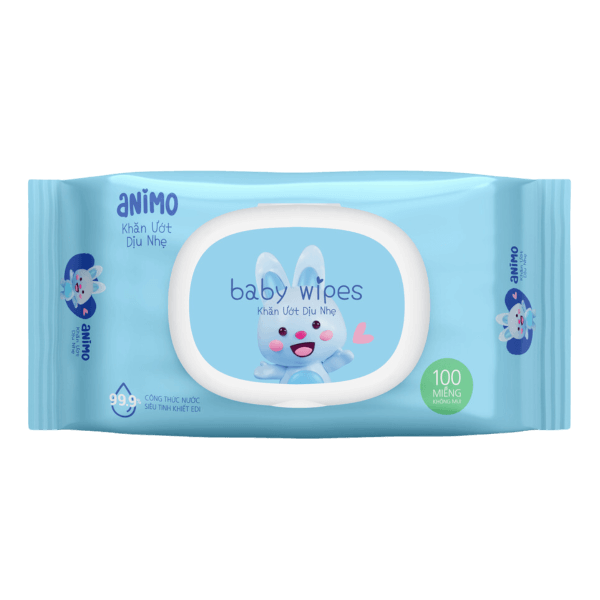 Khăn Ướt Dịu Nhẹ Animo không mùi (100 tờ)