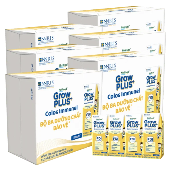 Combo 3 Thùng Sữa GrowPLUS+ Colos Immunel 180ml, 36 lốc (3 thùng 12 lốc hoặc 6 thùng 6 lốc)