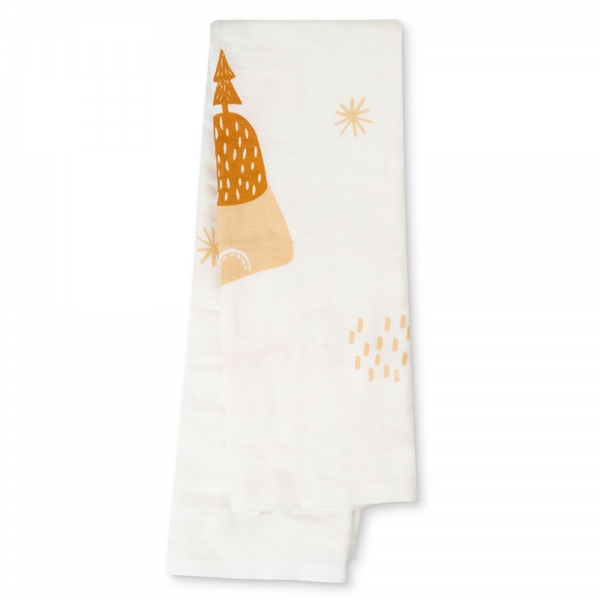 Set 2 Khăn tắm đa năng sợi tre in hình Animo  B2409_MN005 (110x110cm,Trắng)