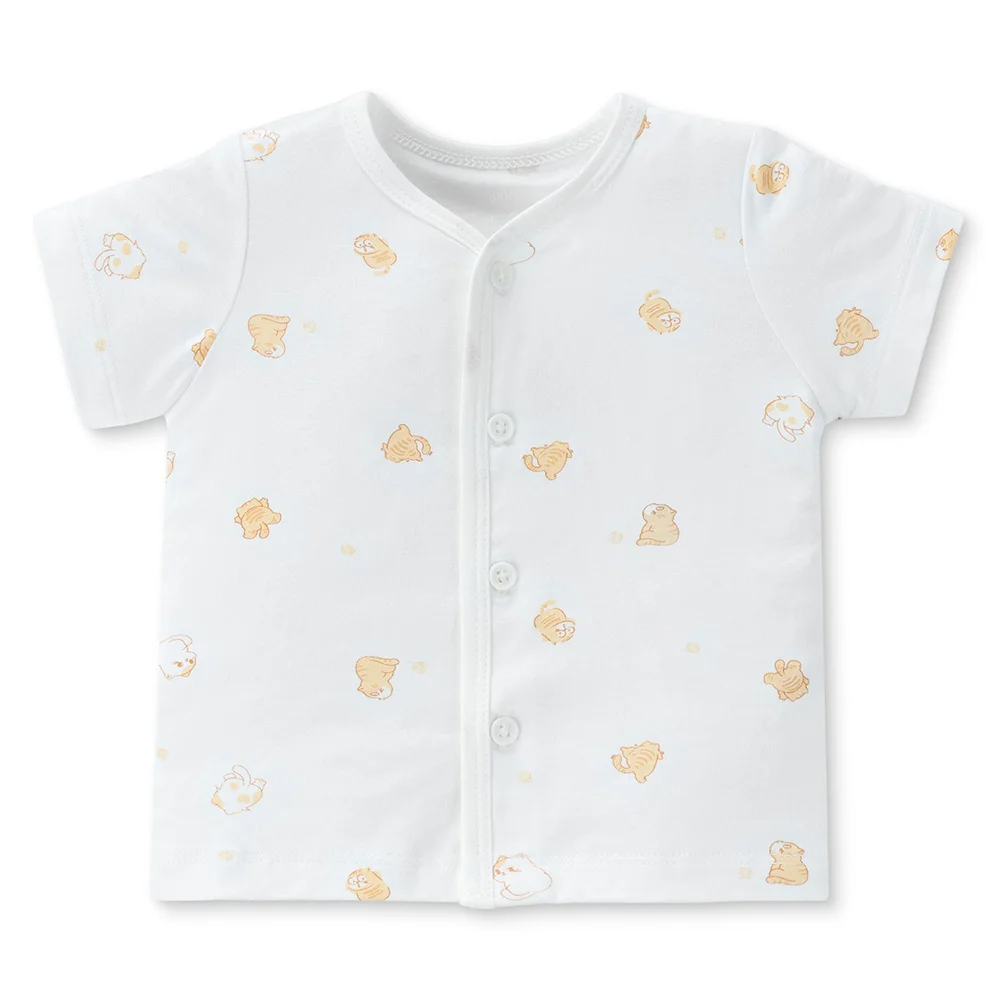 Set 2 áo sơ sinh cài giữa tay ngắn Animo Easy HN0125002 (NB-9M,Trắng,NN05)