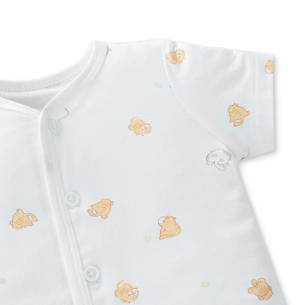 Set 2 áo sơ sinh cài giữa tay ngắn Animo Easy HN0125002 (NB-9M,Trắng,NN05)