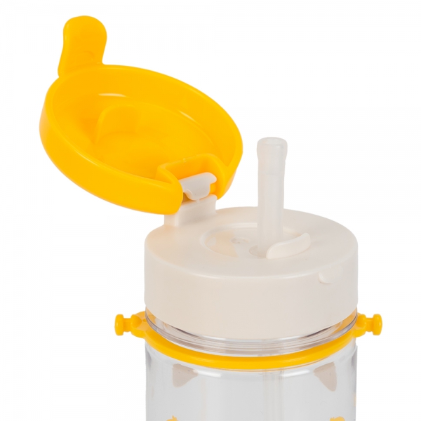 Bình tập uống ống hút chống tràn ecozen Edison (350ml, dây đeo, vàng)