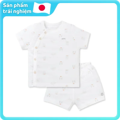 Bộ modal kháng khuẩn ngắn Animo HR VD0625010 (0-6M,Xám-trắng,NN06)