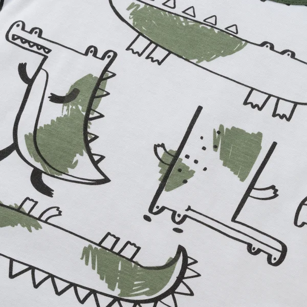 Bộ bé trai ngắn Animo Easy HN0425020 (1-4Y,Trắng-lá,TT04)