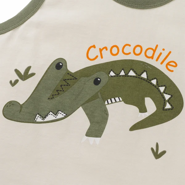 Bộ bé trai sát nách Animo Easy HN0425011 (1-4Y,Kem-lá,NN02)