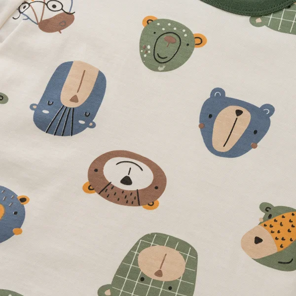 Bộ bé trai ngắn Animo Easy HN0425007 (1-4Y,Kem-lá,TT04)