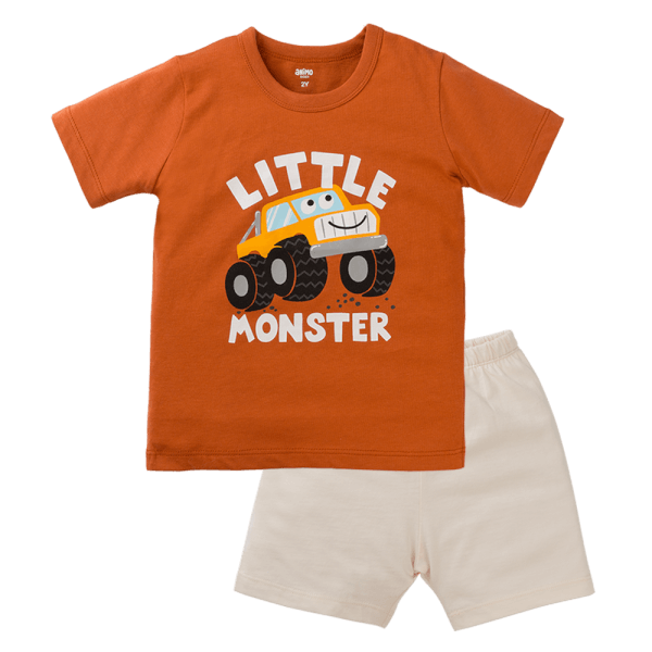 Bộ bé trai ngắn Animo Easy HN0425005 (1-4Y,Cam-kem,TT02)