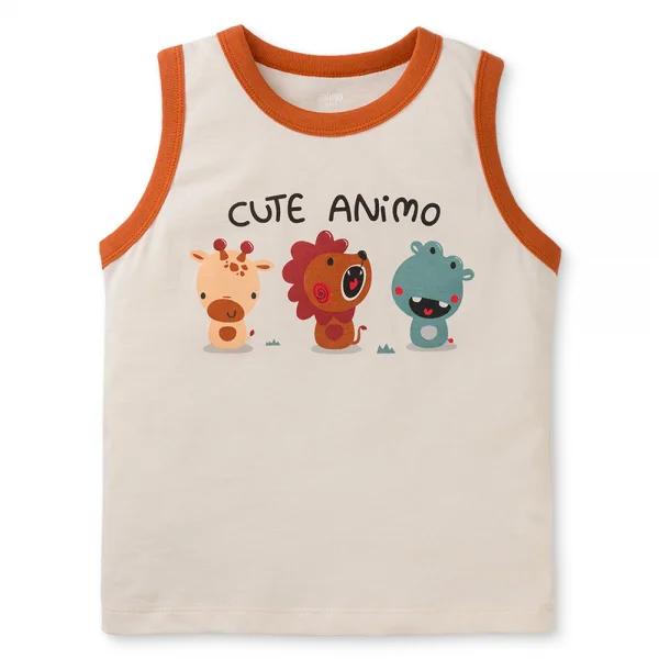 Bộ bé trai sát nách Animo Easy HN0425003 (1-4Y,Kem-cam,NN01)