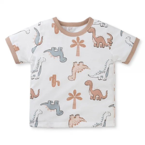 Bộ bé trai ngắn Animo Easy HN0325048 (1-4Y,Trắng-nâu,NN04)