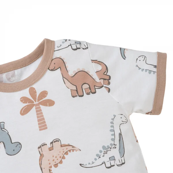 Bộ bé trai ngắn Animo Easy HN0325048 (1-4Y,Trắng-nâu,NN04)