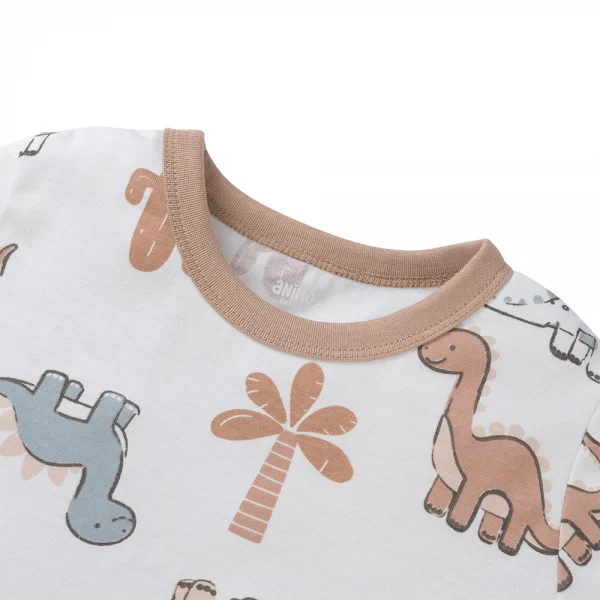 Bộ bé trai ngắn Animo Easy HN0325048 (1-4Y,Trắng-nâu,NN04)